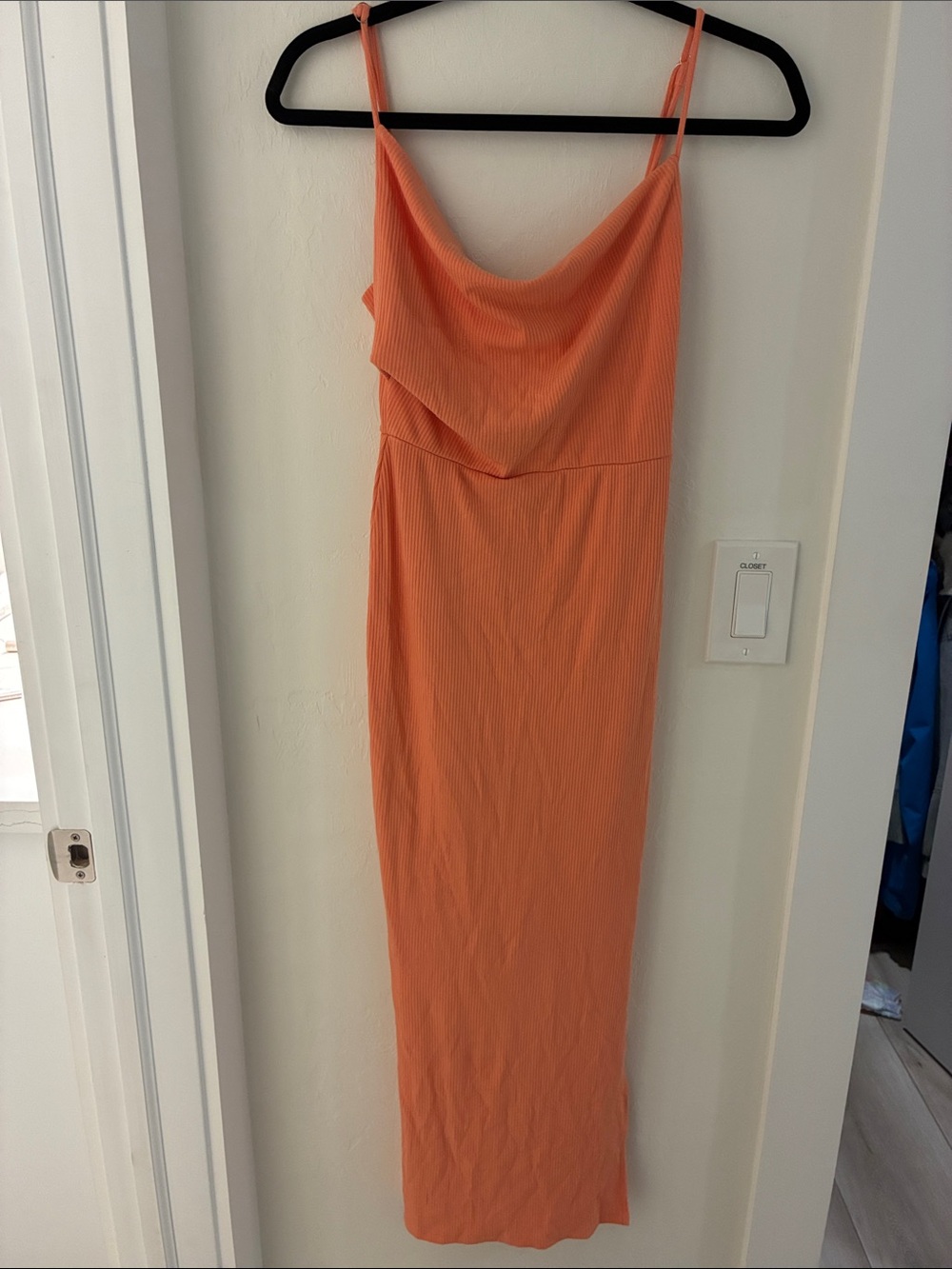 Hello Molly Coral-Orange Cowl Slip Dress